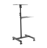 Techly carro universal ajustable para proyector y  portátil con estante negro