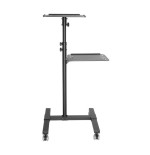 Techly carro universal ajustable para proyector y  portátil con estante negro