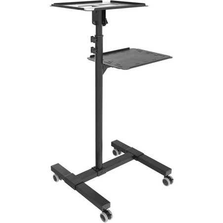 Techly carro universal ajustable para proyector y  portátil con estante negro