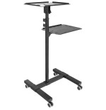Techly carro universal ajustable para proyector y  portátil con estante negro