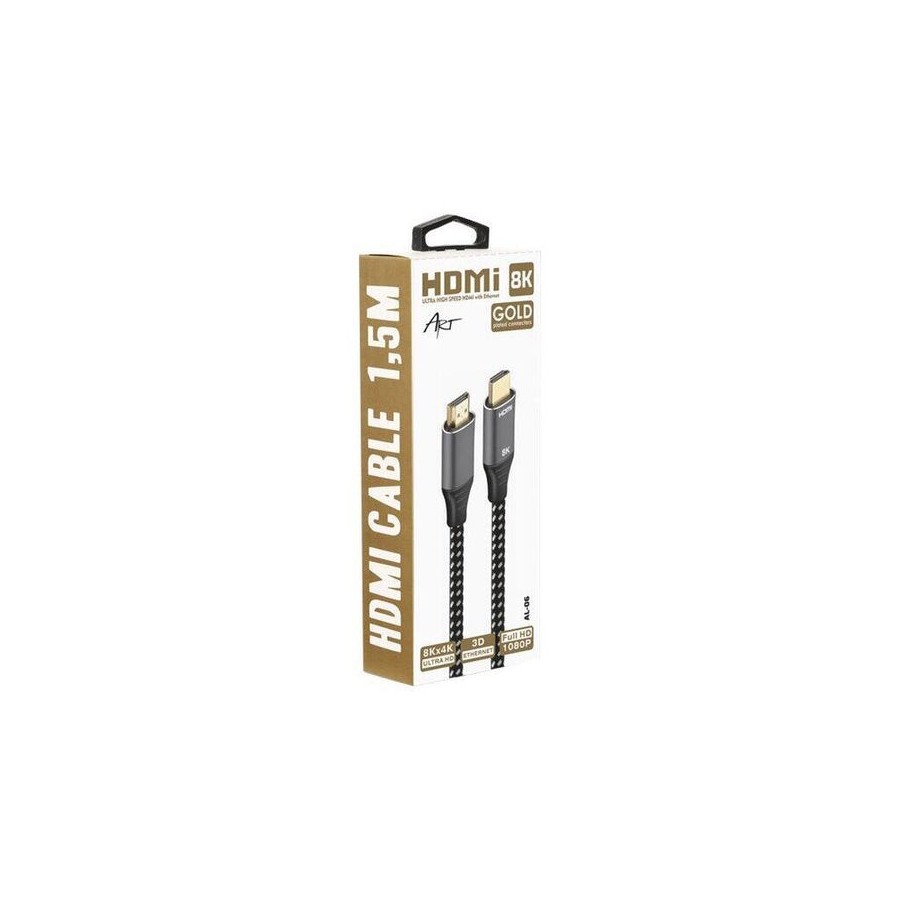 Art cable hdmi 8k 1.5m hq gold-plated al-06