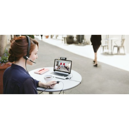 Auricular inalámbrico logitech h820e con micrófono usb radiofrecuencia negro
