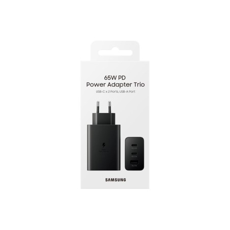 Cargador de pared samsung ep-t6530nbe 2xusb-c 1xusb 65w