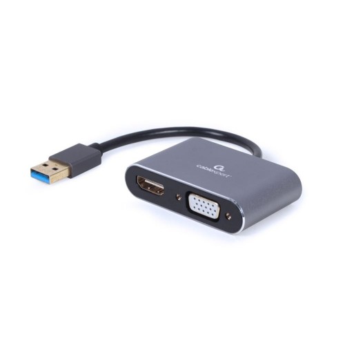 Gembird adaptador usb 3.0 - hdmi + vga space grey a-usb3-hdmivga-01