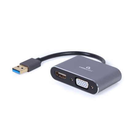 Gembird adaptador usb 3.0 - hdmi + vga space grey a-usb3-hdmivga-01