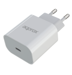 Cargador usb de viaje/pared dual 3.0a type-c blanco approx usb tipo c/ hasta 20w