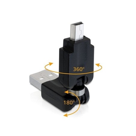 Adapter usb 2.0-a st  mini usb st rotation delock