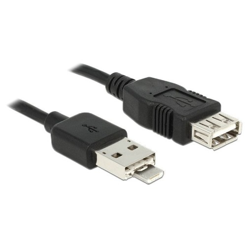 Delock cable combinado usb 2.0 tipo a + micro-b macho  usb 2.0 tipo a hembra otg de 1 m