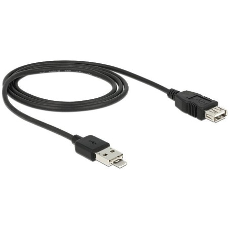Delock cable combinado usb 2.0 tipo a + micro-b macho  usb 2.0 tipo a hembra otg de 1 m