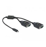 Delock adaptador usb tipo-c a 2 x serie rs-232 db9 con 15 kv esd schutz