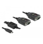 Delock adaptador usb tipo-c a 2 x serie rs-232 db9 con 15 kv esd schutz