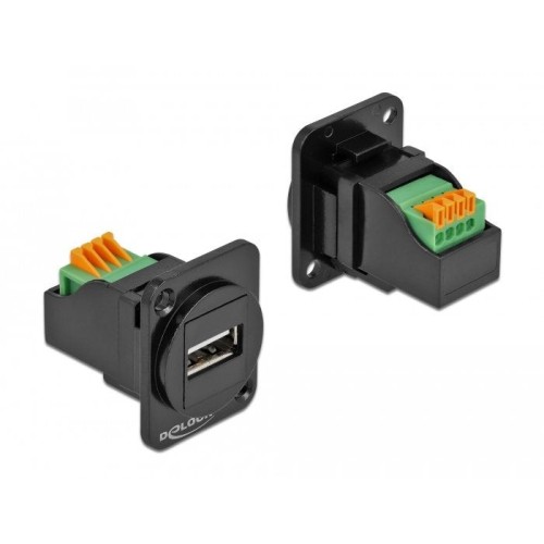 Delock módulo type-d usb 2.0 tipo-a hembra a bloque de terminales