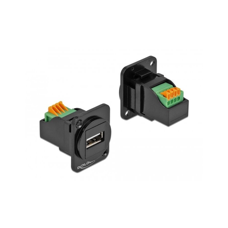 Delock módulo type-d usb 2.0 tipo-a hembra a bloque de terminales