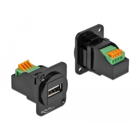 Delock módulo type-d usb 2.0 tipo-a hembra a bloque de terminales