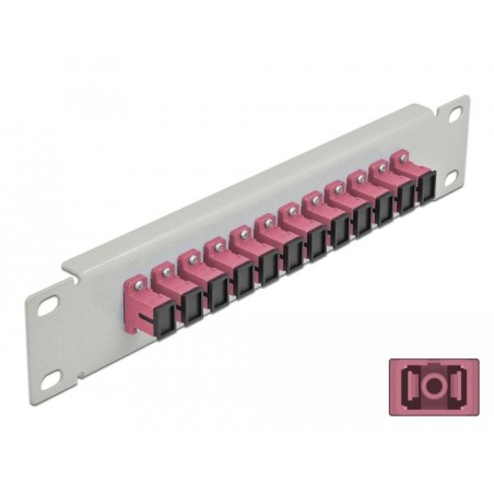 Delock 10" lwl patchpanel 12 port sc simplex violetat 1 he gris