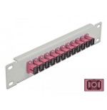 Delock 10" lwl patchpanel 12 port sc simplex violetat 1 he gris