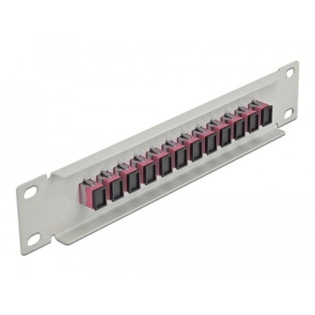 Delock 10" lwl patchpanel 12 port sc simplex violetat 1 he gris