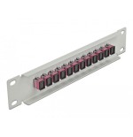Delock 10" lwl patchpanel 12 port sc simplex violetat 1 he gris