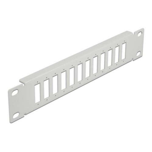 Delock 10" lwl patchpanel 12 port para sc duplex / lc quad 1 he gris