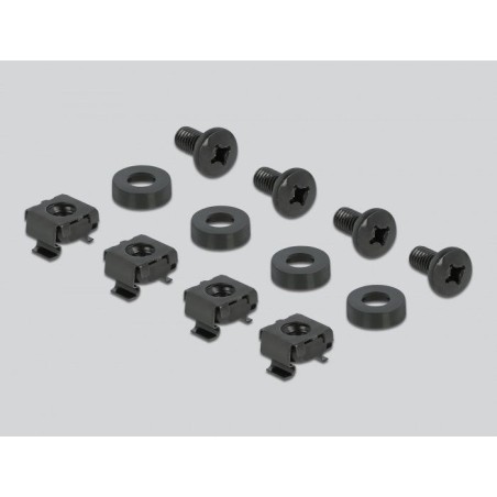 Delock panel de gestión de cables de 19" con abertura y 4 ganchos 1u negro