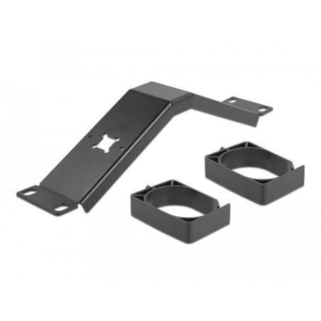 Delock panel de gestión de cables de 10" con 2 ganchos en ángulo 1u negro