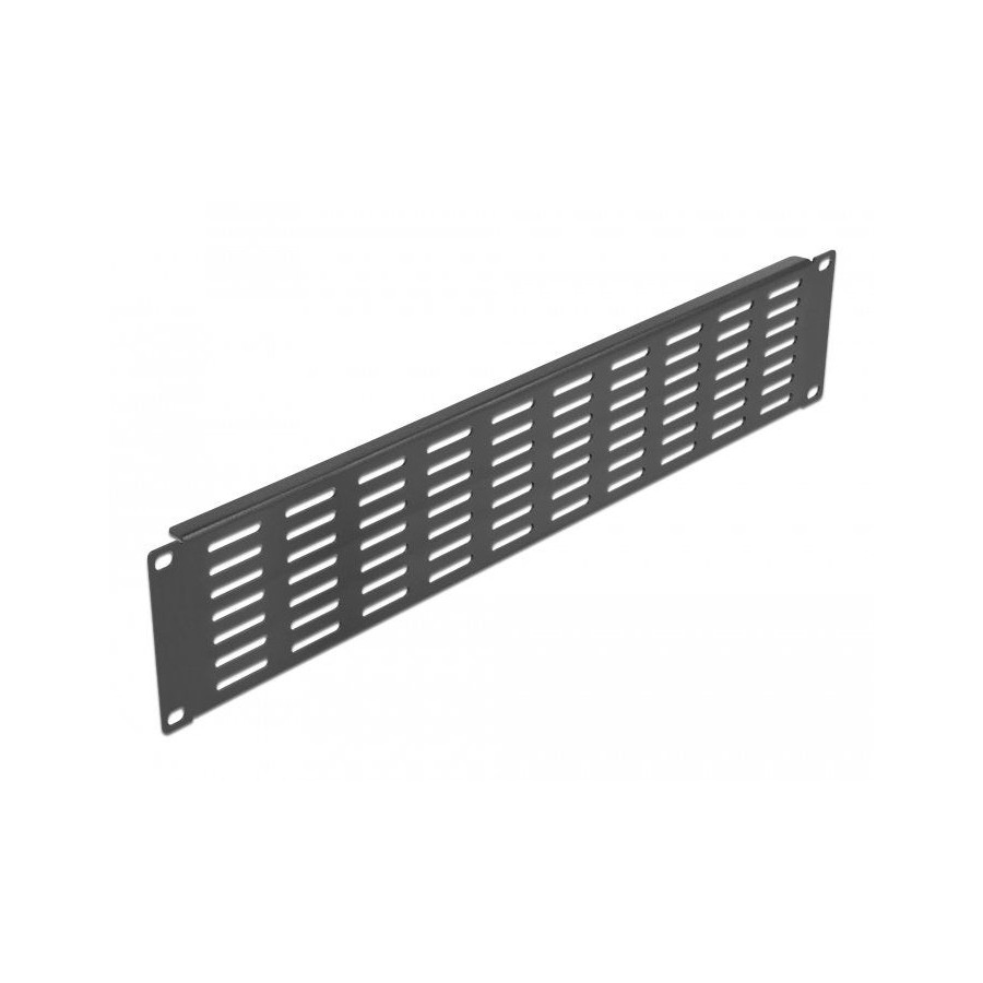 Delock panel de gabinete de red de 19" con ranuras de ventilación horizontal 2u negro