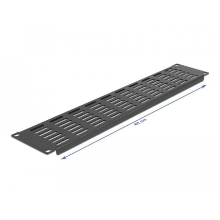 Delock panel de gabinete de red de 19" con ranuras de ventilación horizontal 2u negro