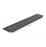 Delock panel de gabinete de red de 19" con ranuras de ventilación horizontal 2u negro