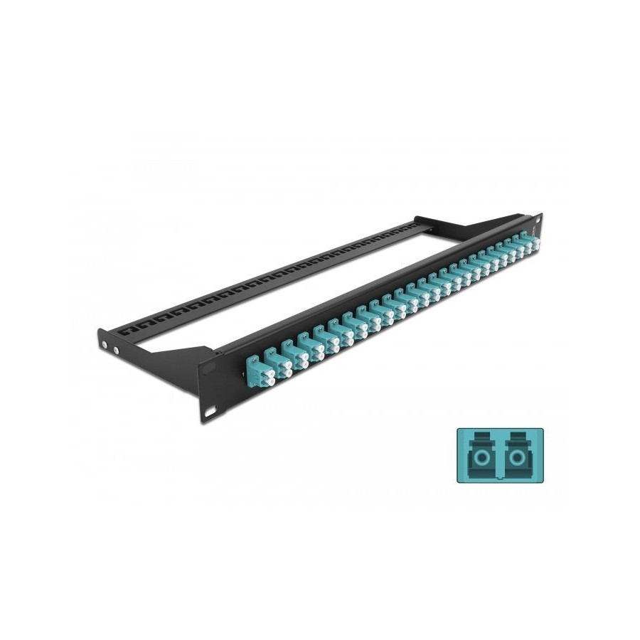 Delock 19" lwl patchpanel 24 port lc duplex aqua
