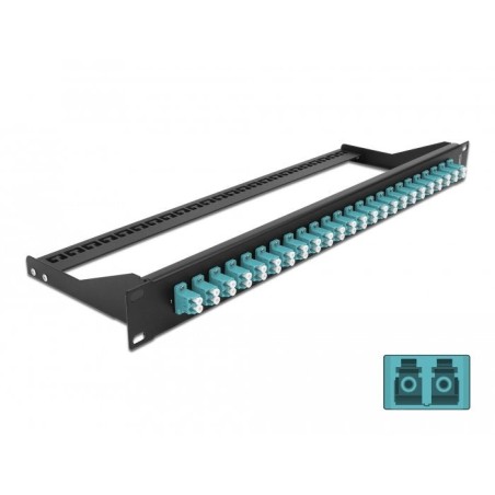 Delock 19" lwl patchpanel 24 port lc duplex aqua