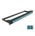 Delock 19" lwl patchpanel 24 port lc duplex aqua