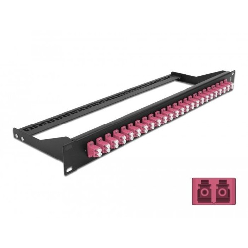 Delock 19" lwl patchpanel 24 port lc duplex violetat