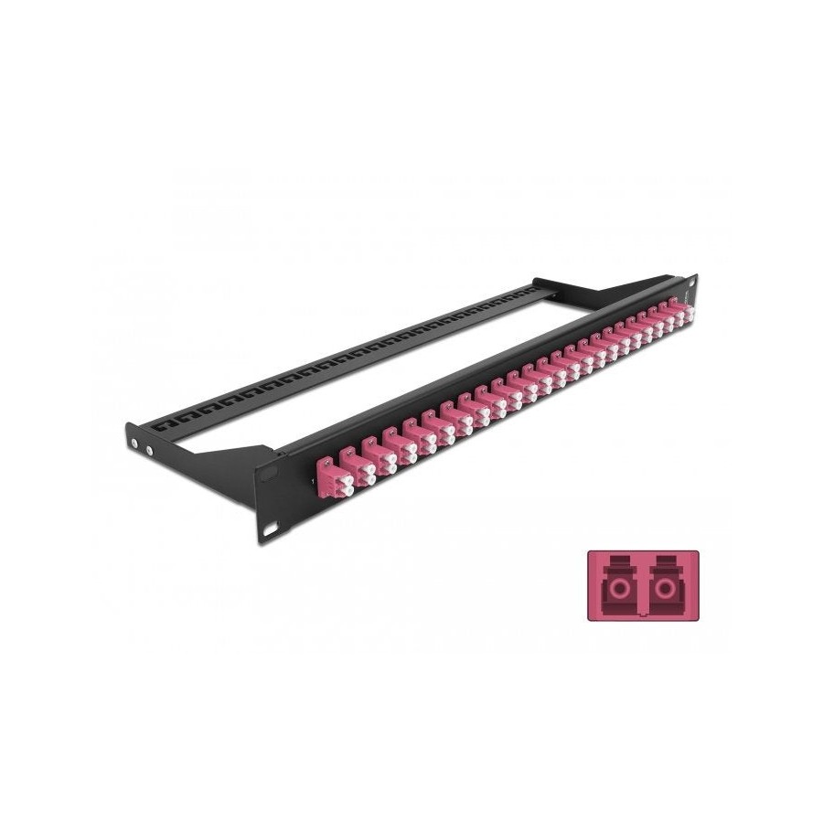 Delock 19" lwl patchpanel 24 port lc duplex violetat