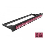 Delock 19" lwl patchpanel 24 port lc duplex violetat