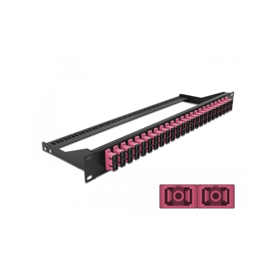 Delock patch panel fibra 19"  24 puertos sc duplex violeta