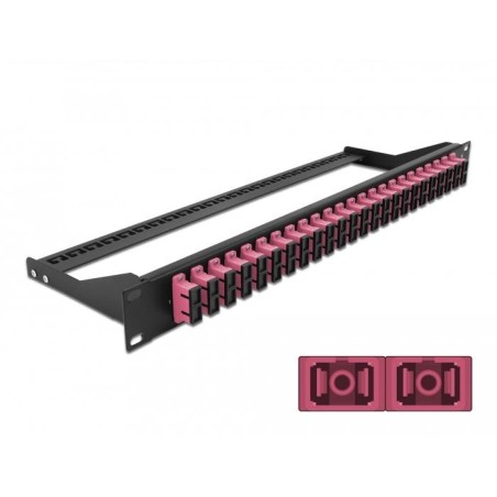 Delock patch panel fibra 19"  24 puertos sc duplex violeta