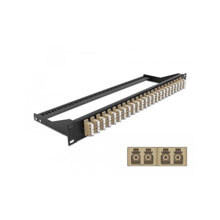 Delock 19" lwl patchpanel 24 port lc quad beige