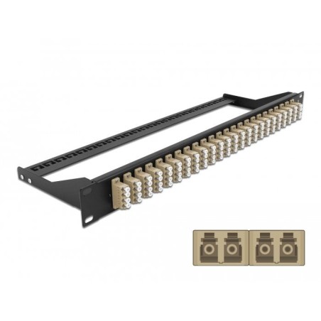 Delock 19" lwl patchpanel 24 port lc quad beige