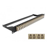 Delock 19" lwl patchpanel 24 port lc quad beige