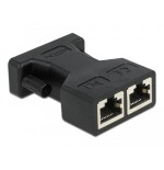 Delock adaptador de d-sub 15 pin hembra a 2 x rj45 hembra