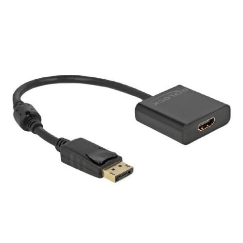 Adaptador displayport 1.2 macho a hdmi hembra 4k activo negro