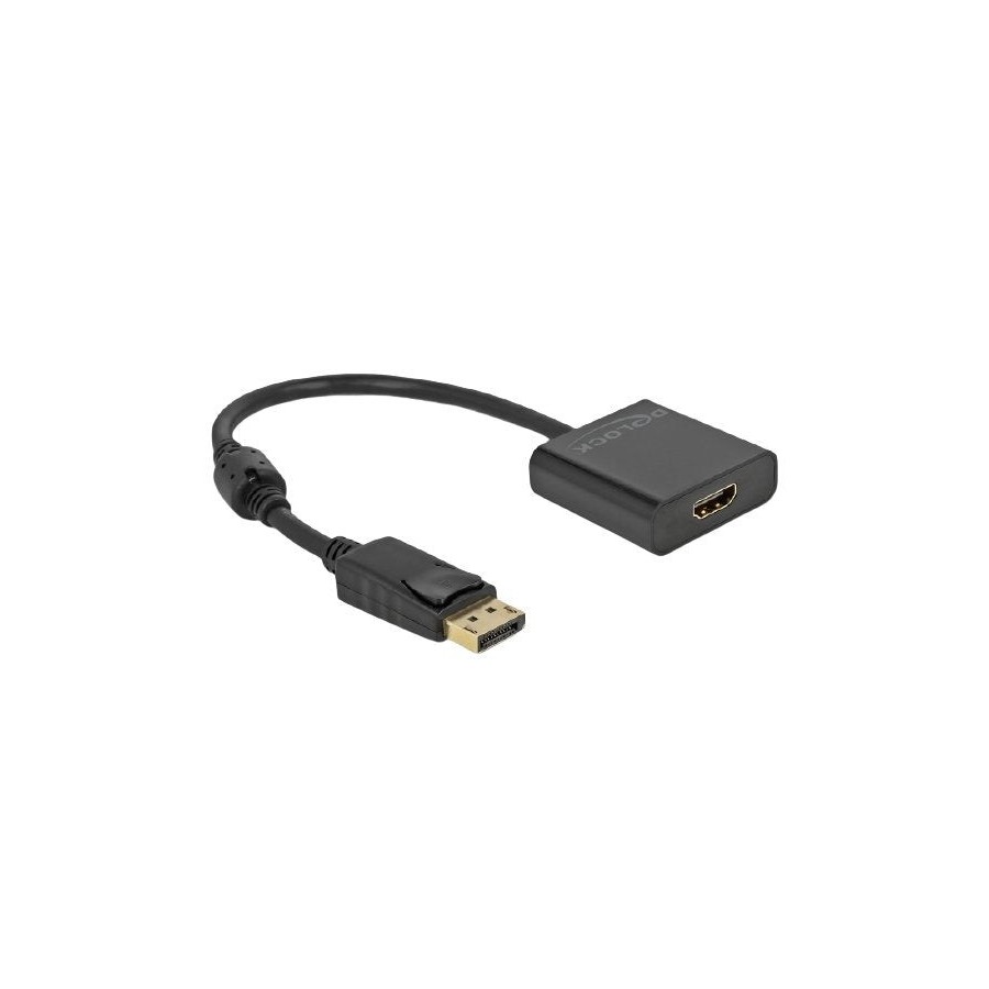 Adaptador displayport 1.2 macho a hdmi hembra 4k activo negro