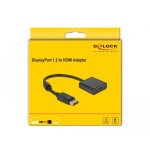 Adaptador displayport 1.2 macho a hdmi hembra 4k activo negro