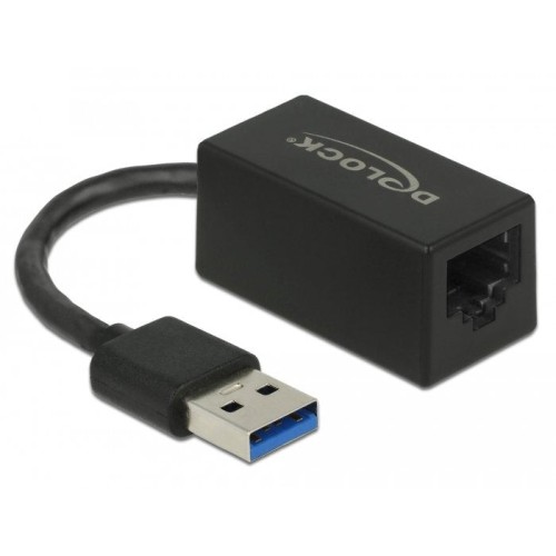 Delock adaptador superspeed usb (usb 3.2 gen 1) con usb tipo-a macho  gigabit lan 10/100/1000 mbps compacto negro