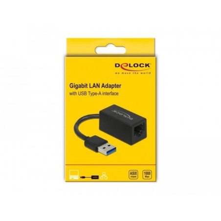 Delock adaptador superspeed usb (usb 3.2 gen 1) con usb tipo-a macho  gigabit lan 10/100/1000 mbps compacto negro