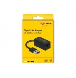 Delock adaptador superspeed usb (usb 3.2 gen 1) con usb tipo-a macho  gigabit lan 10/100/1000 mbps compacto negro
