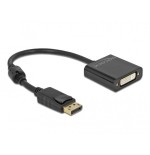 Delock adaptador displayport 1.2 macho a dvi hembra 4k activo negro