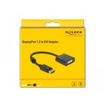 Delock adaptador displayport 1.2 macho a dvi hembra 4k activo negro