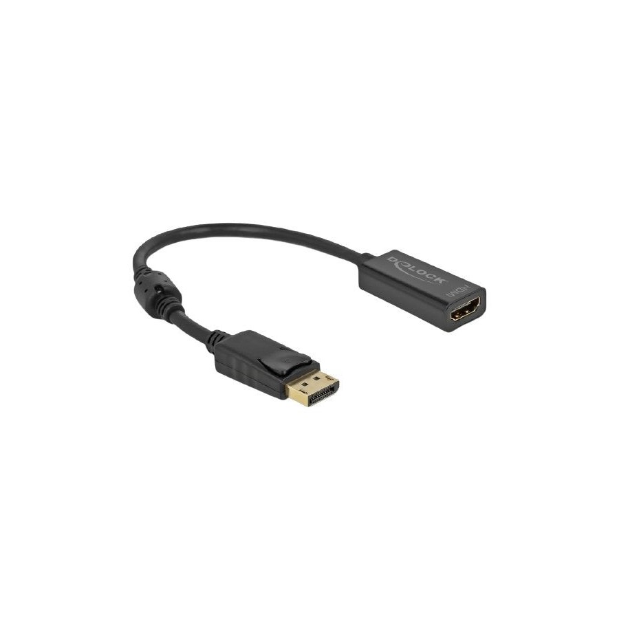 Delock adaptador displayport 1.2 macho a hdmi hembra 4k pasivo negro