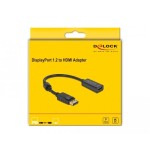 Delock adaptador displayport 1.2 macho a hdmi hembra 4k pasivo negro